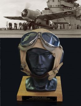 GRUMMAN F4F WILDCAT WWII USN SLOTE & KLEIN AN-48440-1 FLYING HELMET WITH 'BLUE GLASS LENS' SEESALL FLYING GOGGLES 