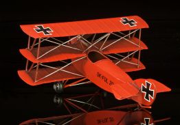 Red Baron Triplane - hand-crafted tin/metal retro-style  - 16cm wingspan
