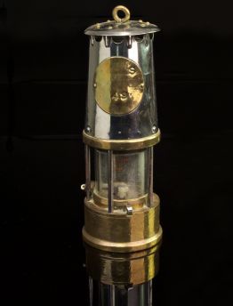 VINTAGE EARLY 1900's MINERS BRASS SAFETY LAMP
